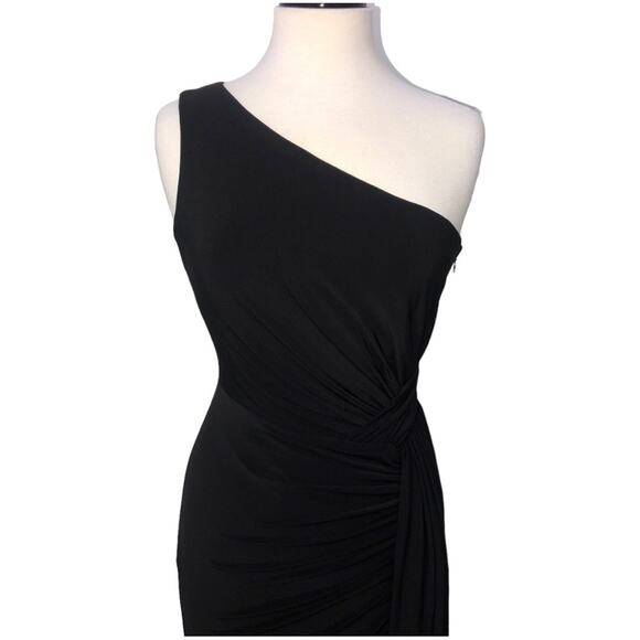 Vince Camuto Black One-Shoulder Pleated Waist Gown 6 NWOT - Picture 9 of 15